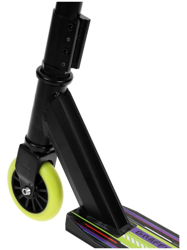 Самокат трюковый GRAFFITI Turn 23, колеса PU 100 мм, пластик диск, 85А, резьб. компрессия