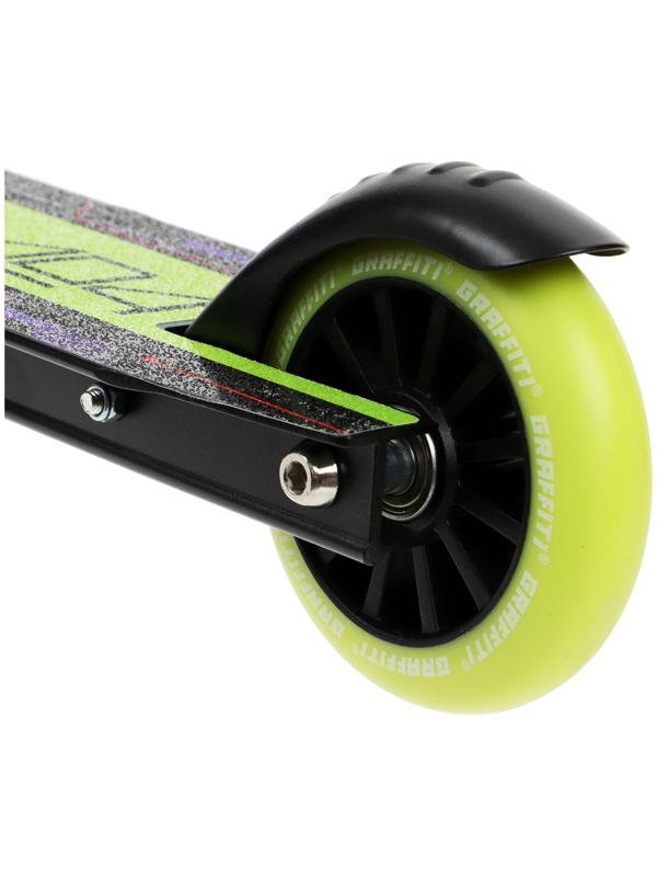 Самокат трюковый GRAFFITI Turn 23, колеса PU 100 мм, пластик диск, 85А, резьб. компрессия