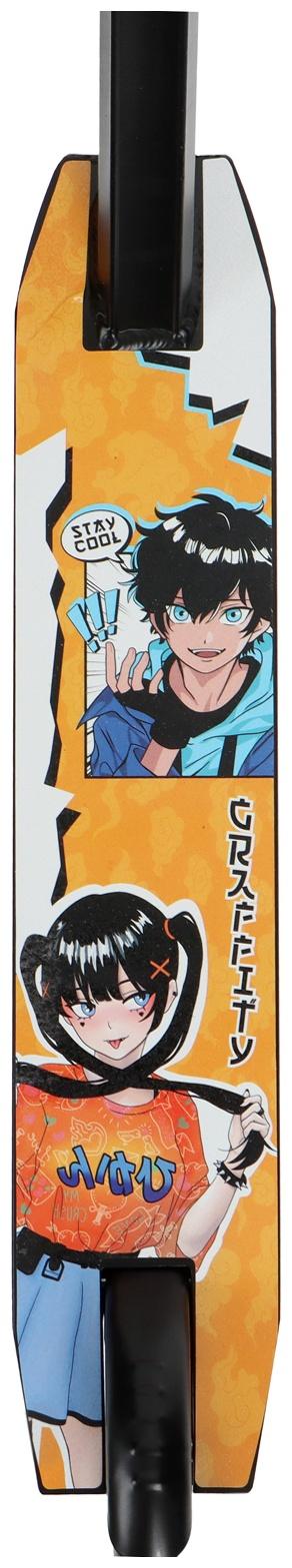 Самокат трюковый GRAFFITI Zigzag 23, колеса PU 100 мм, алюм. диск, 85А, резьб. компрессия