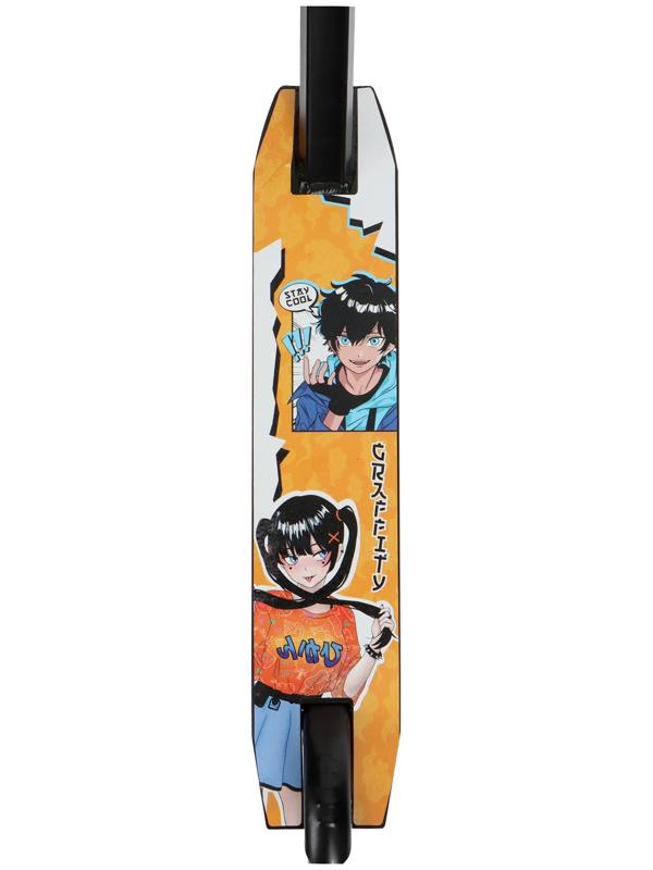 Самокат трюковый GRAFFITI Zigzag 23, колеса PU 100 мм, алюм. диск, 85А, резьб. компрессия