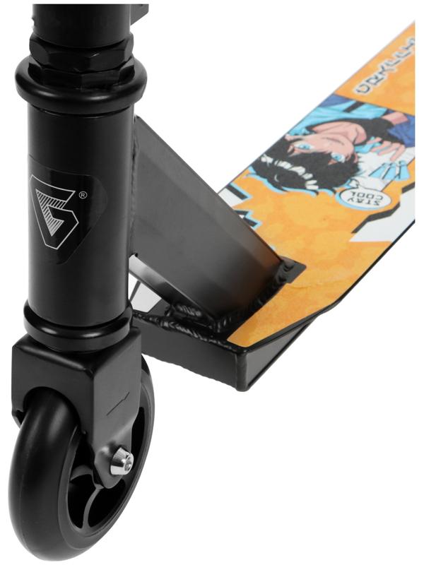 Самокат трюковый GRAFFITI Zigzag 23, колеса PU 100 мм, алюм. диск, 85А, резьб. компрессия