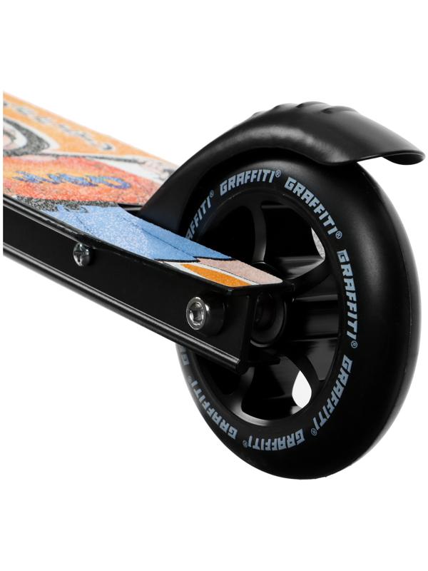 Самокат трюковый GRAFFITI Zigzag 23, колеса PU 100 мм, алюм. диск, 85А, резьб. компрессия