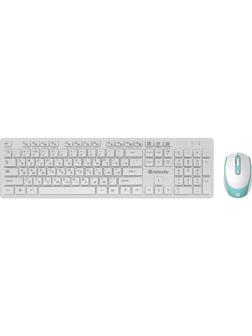 Комплект клавиатура и мышь Defender Auckland C-987,беспроводной,мембран,1600 dpi,USB,белый