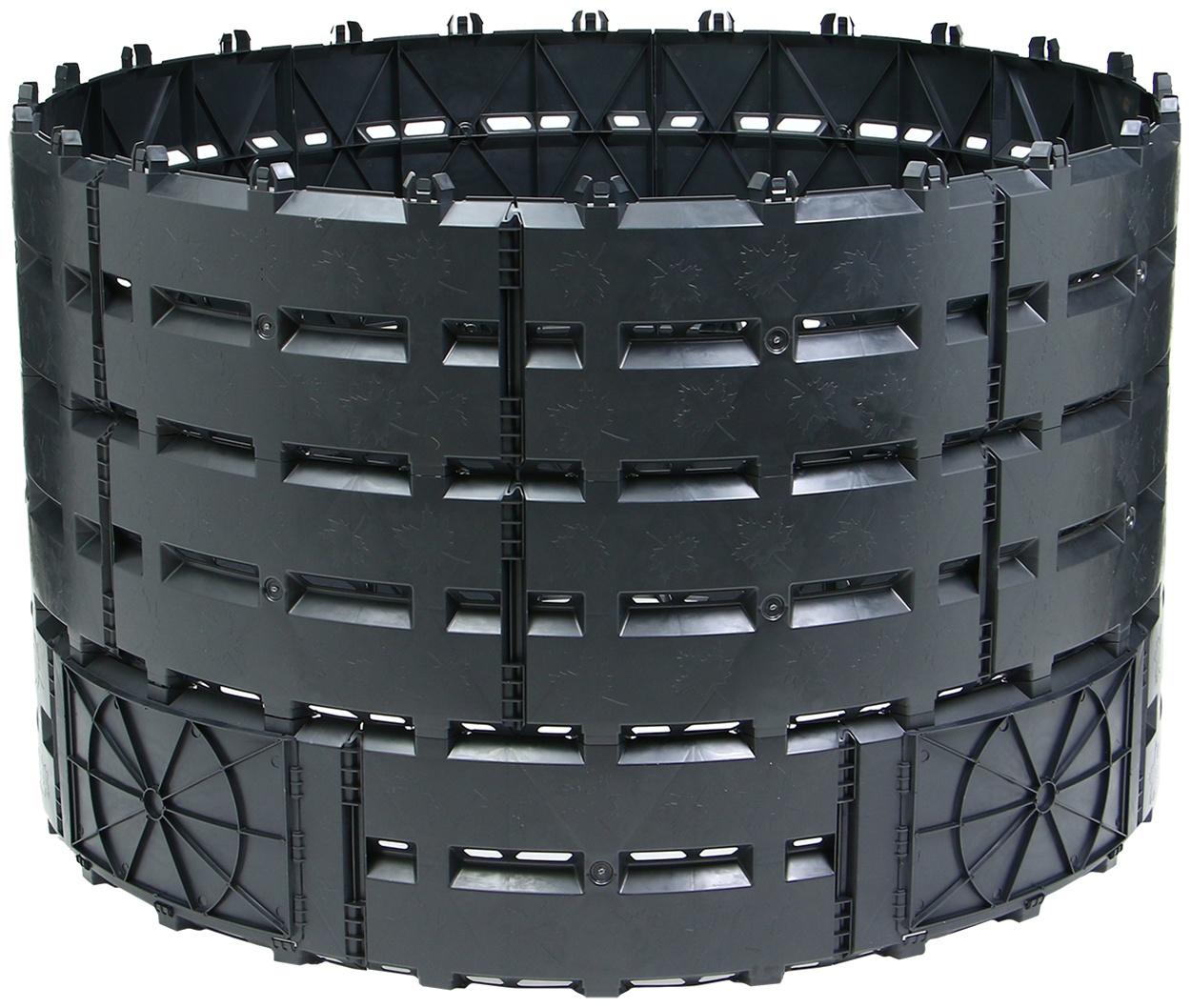 Компостер пластиковый, 1200 л, 117 х 108 х 108 см, черный  с рисунком