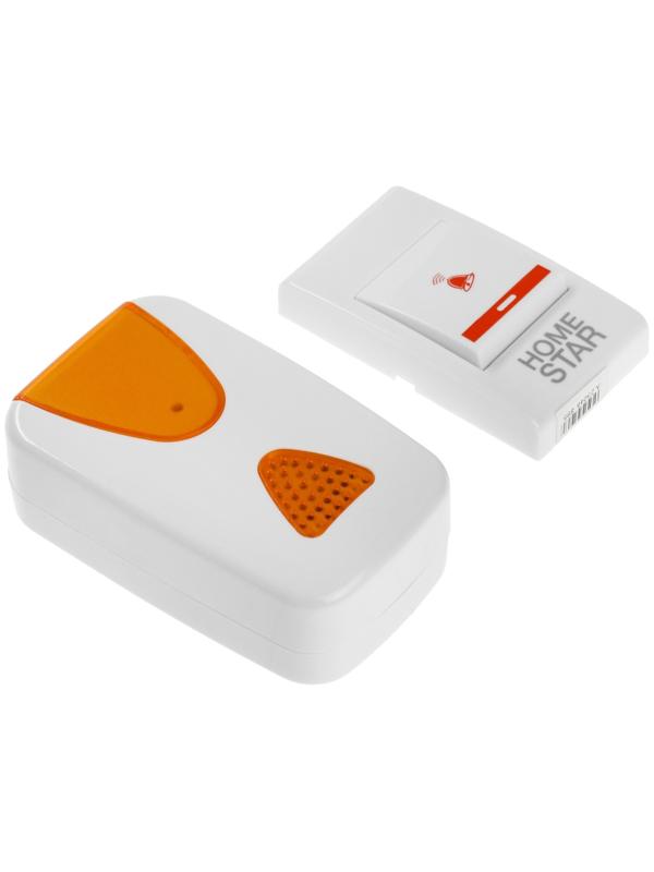 Звонок HOMESTAR HS-0103, электрический, беспроводной, 32 мелодии, 100м, от батареек, жёлтый