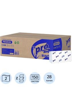 Полотенца бумажные Z слож PROtissue Instant 2сл 150л 28пач/уп С444
