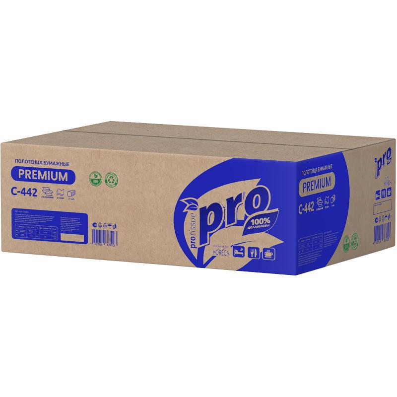 Полотенца бумажные Z слож PROtissue 2сл 200л 21пач/уп С442