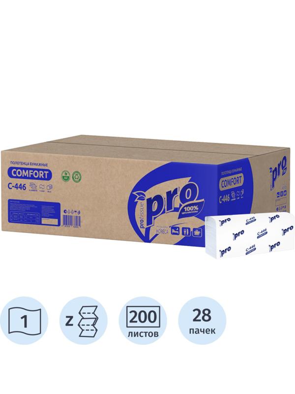 Полотенца бумажные Z слож PROtissue 1сл 200л 28пач/уп С446