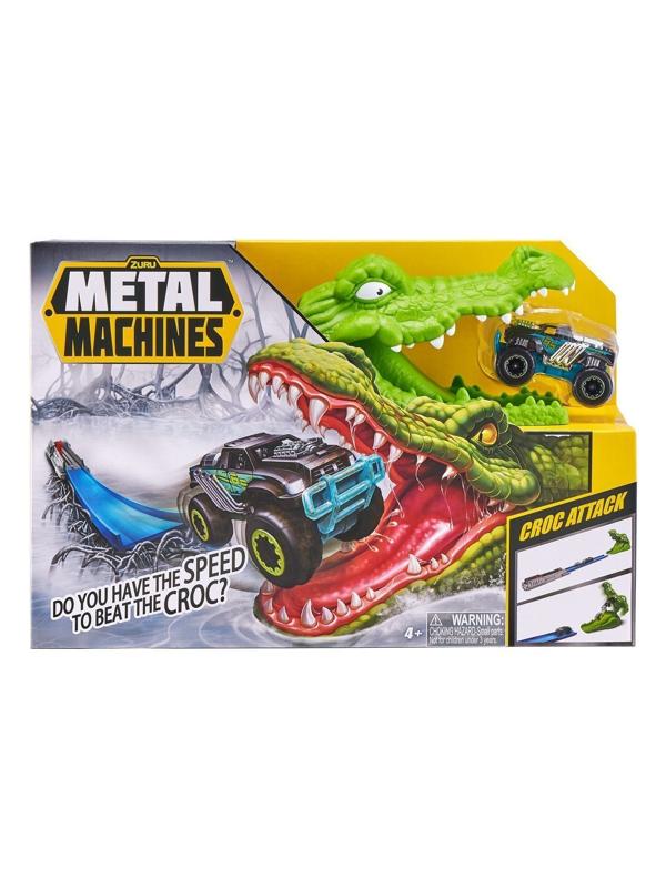 ДЕФЕКТ УПАКОВКИ Игровой набор Zuru Metal Machines с машинкой, трек Крокодил
