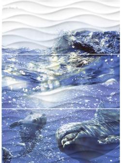 Панно Wave WA2T123D Дельфин (набор 3 шт.), фиолетовое, 600х440 мм