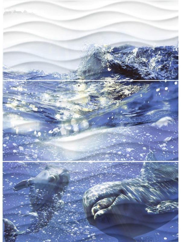 Панно Wave WA2T123D Дельфин (набор 3 шт.), фиолетовое, 600х440 мм