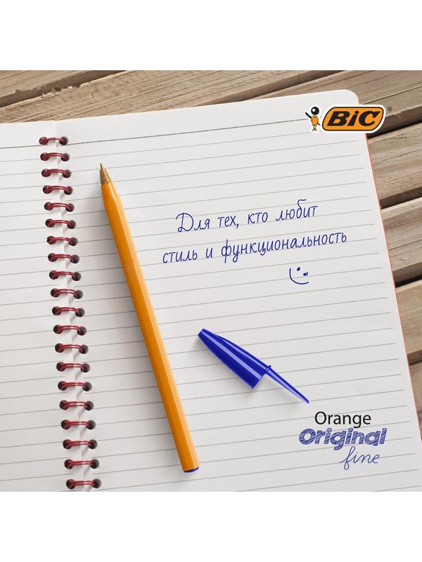 Набор ручек шариковых BIC Orange Fine, 4 штуки, узел 0.8 мм, чернила синие, тонкое письмо, оранжевый корпус