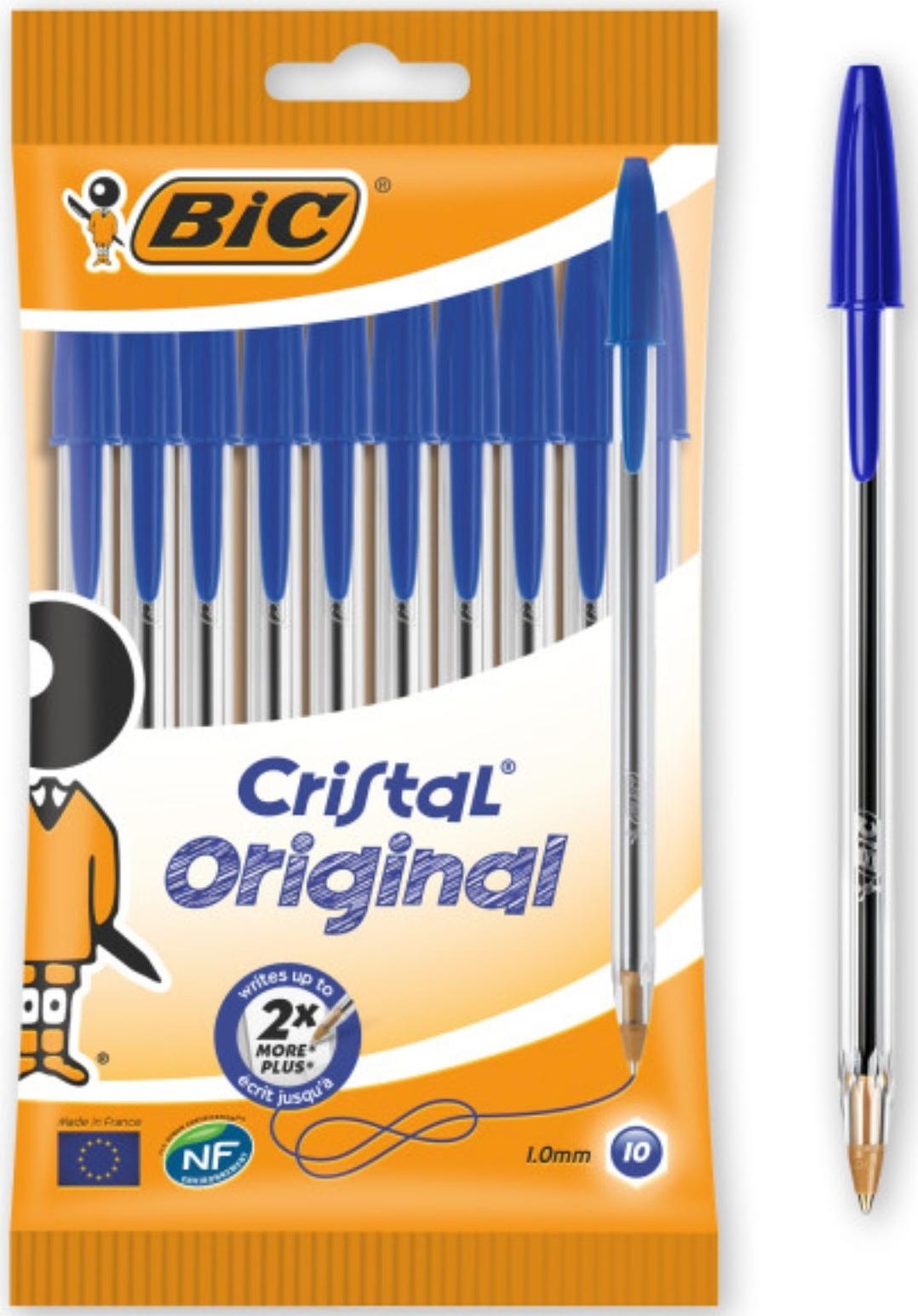 Набор ручек шариковых 10 шт., BIC Cristal Original, 1.0 мм, синие чернила