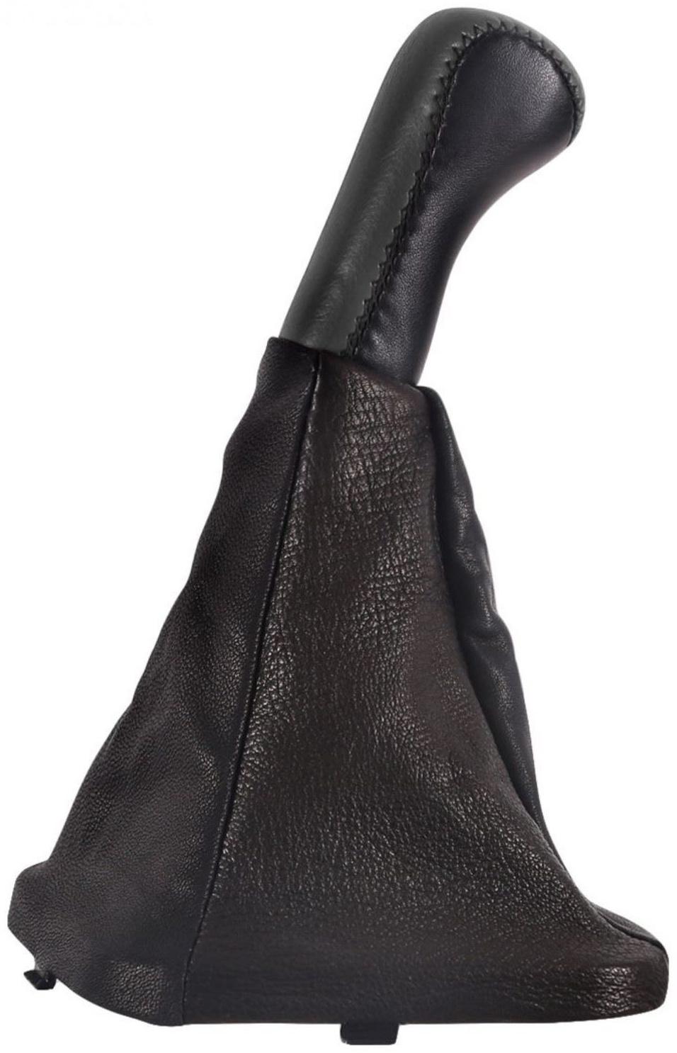 Ручка КПП ВАЗ 2110-12 рамка нат. кожа в блистере, чёрный