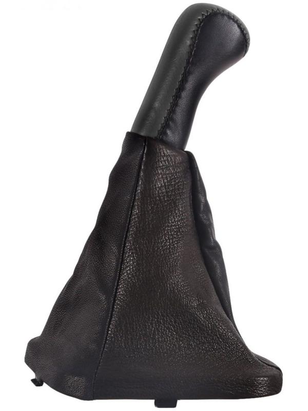 Ручка КПП ВАЗ 2110-12 рамка нат. кожа в блистере, чёрный