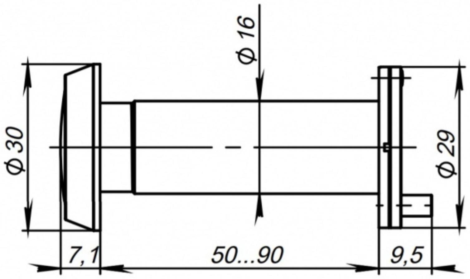 Глазок DVP3/NEW, 16/140/50x90 (оптика пластик, угол обзора 140) CP, цвет хром