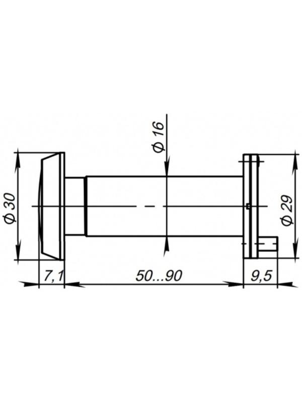 Глазок DVP3/NEW, 16/140/50x90 (оптика пластик, угол обзора 140) CP, цвет хром
