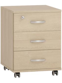 Тумба выкатная, 454 × 482 × 562 мм, 3 ящика, цвет дуб сонома