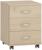 Тумба выкатная, 454 × 482 × 562 мм, 3 ящика, цвет дуб сонома