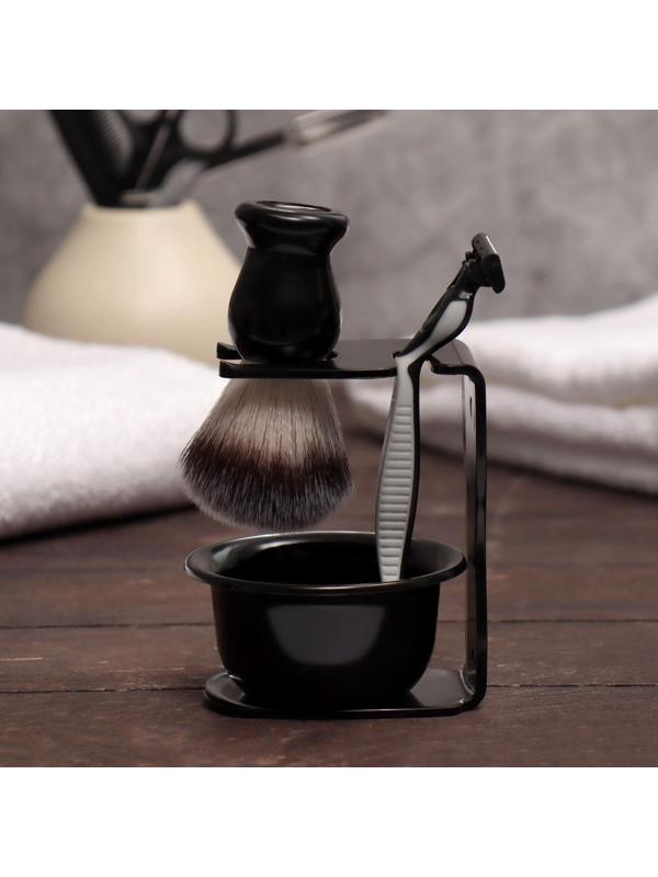 Набор для бритья «PREMIUM SHAVE», 3 предмета, в картонной коробке, цвет чёрный