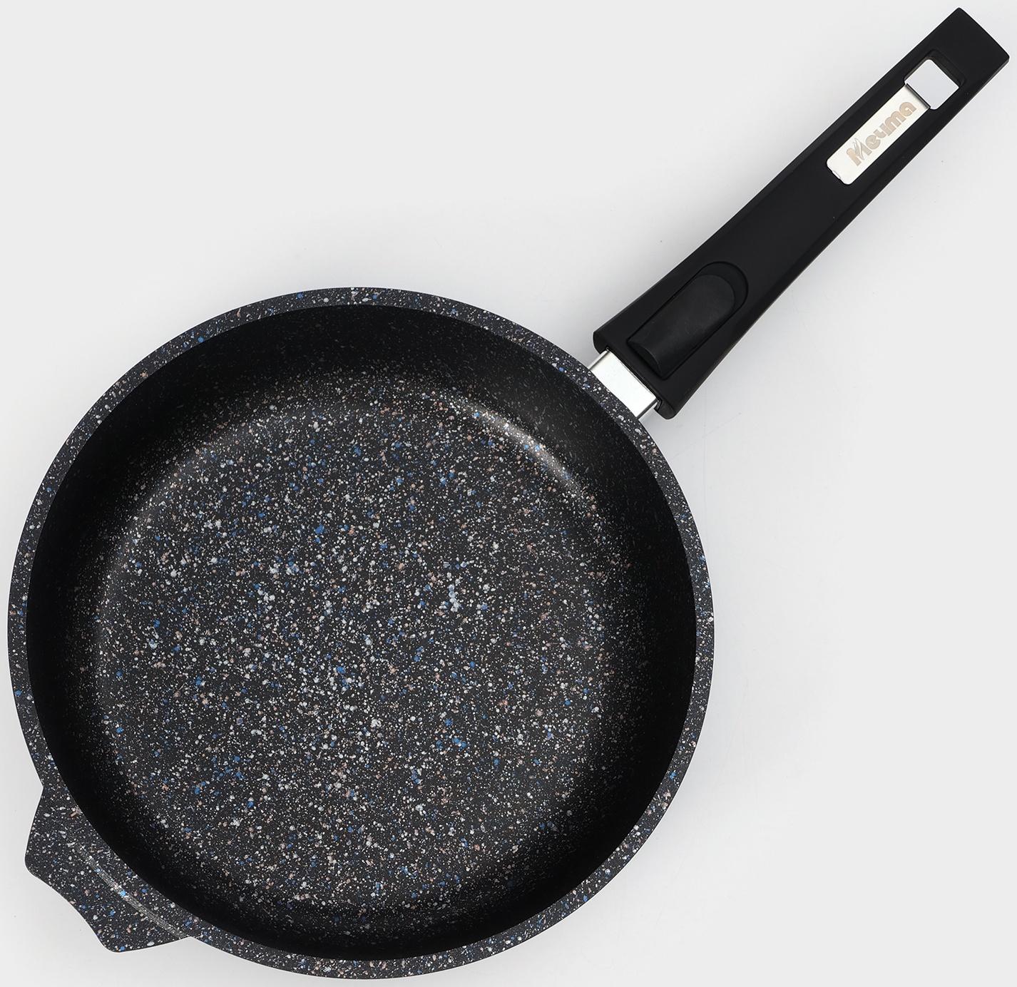 Сковорода «Гранит Star» Induction Pro, d=24 см, съёмная ручка, индукция, цвет чёрный