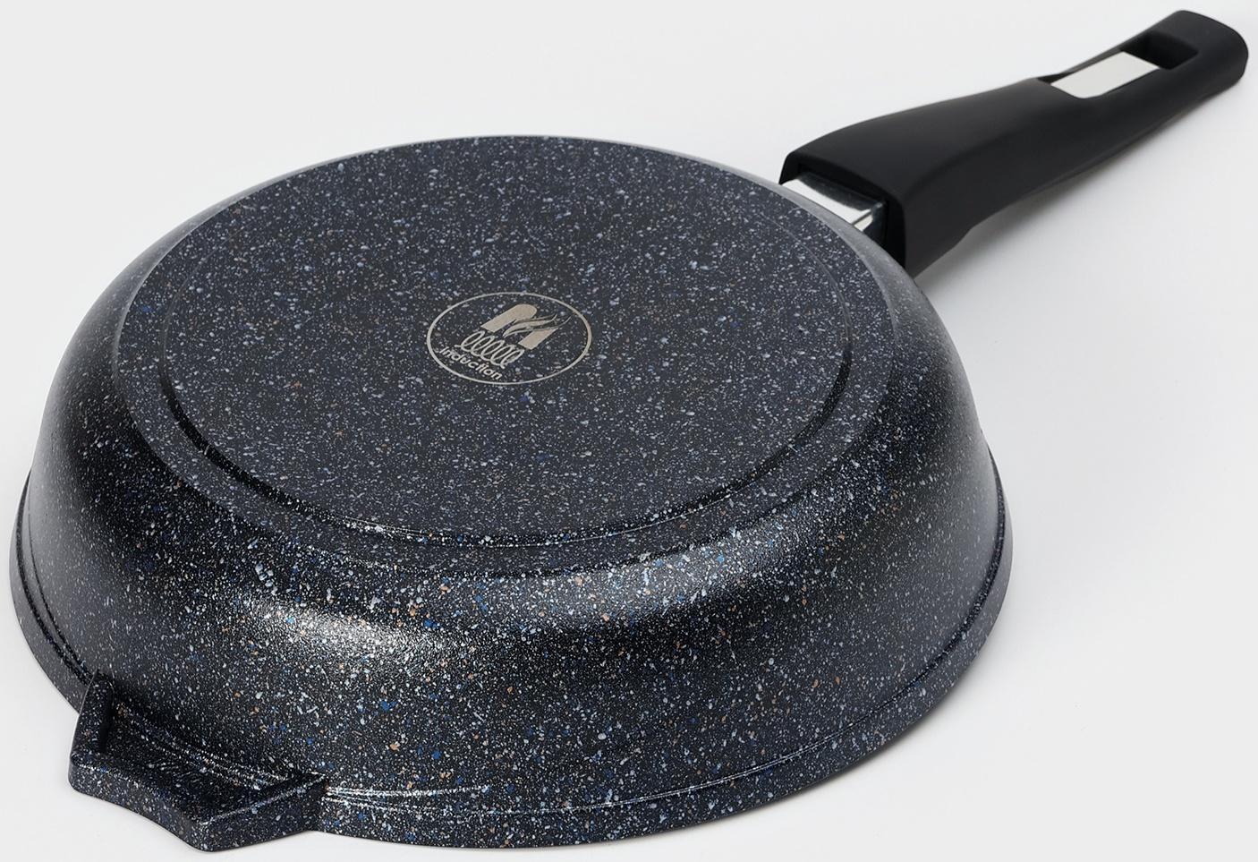Сковорода «Гранит Star» Induction Pro, d=24 см, съёмная ручка, индукция, цвет чёрный
