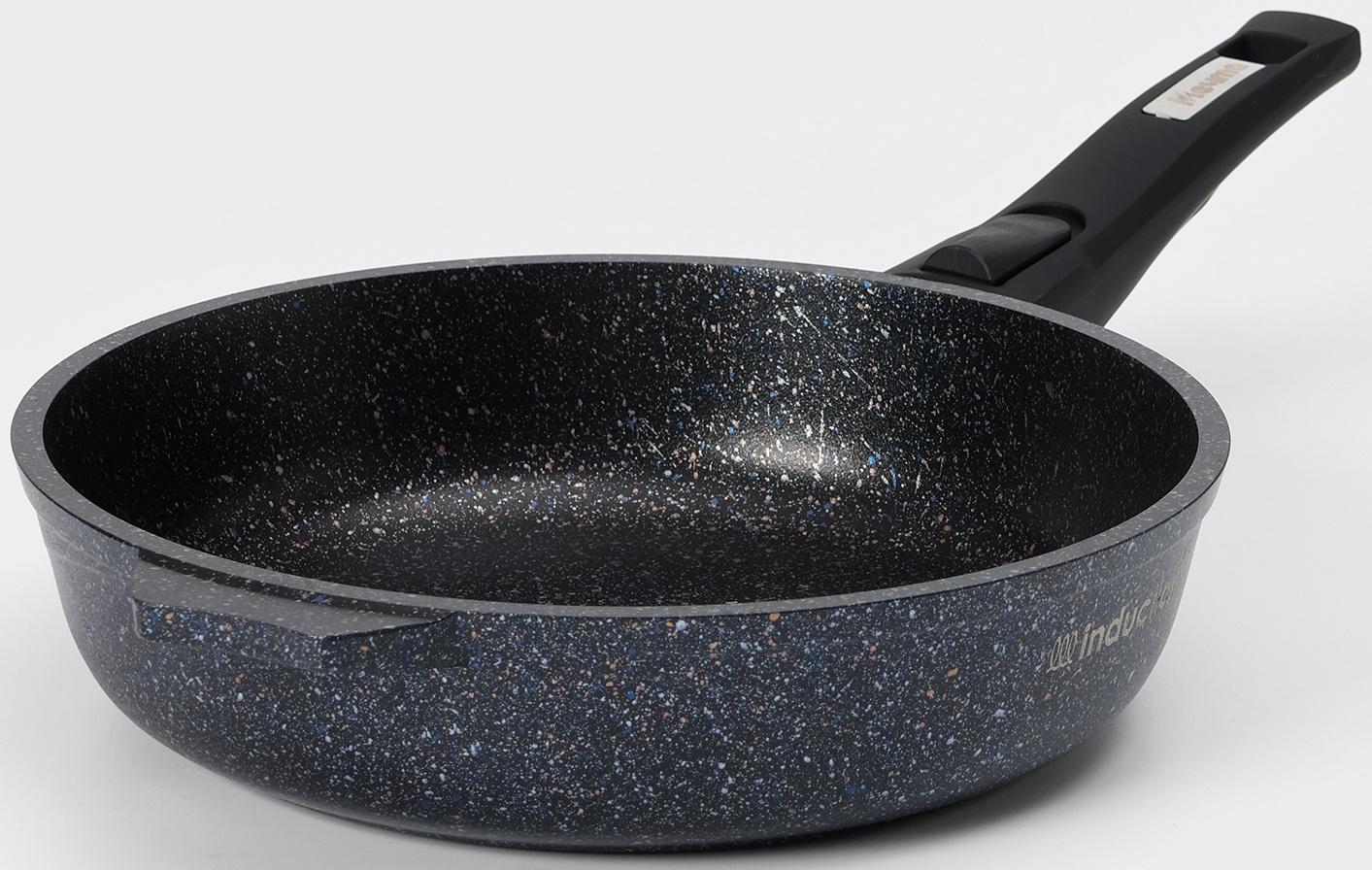 Сковорода «Гранит Star» Induction Pro, d=24 см, съёмная ручка, индукция, цвет чёрный