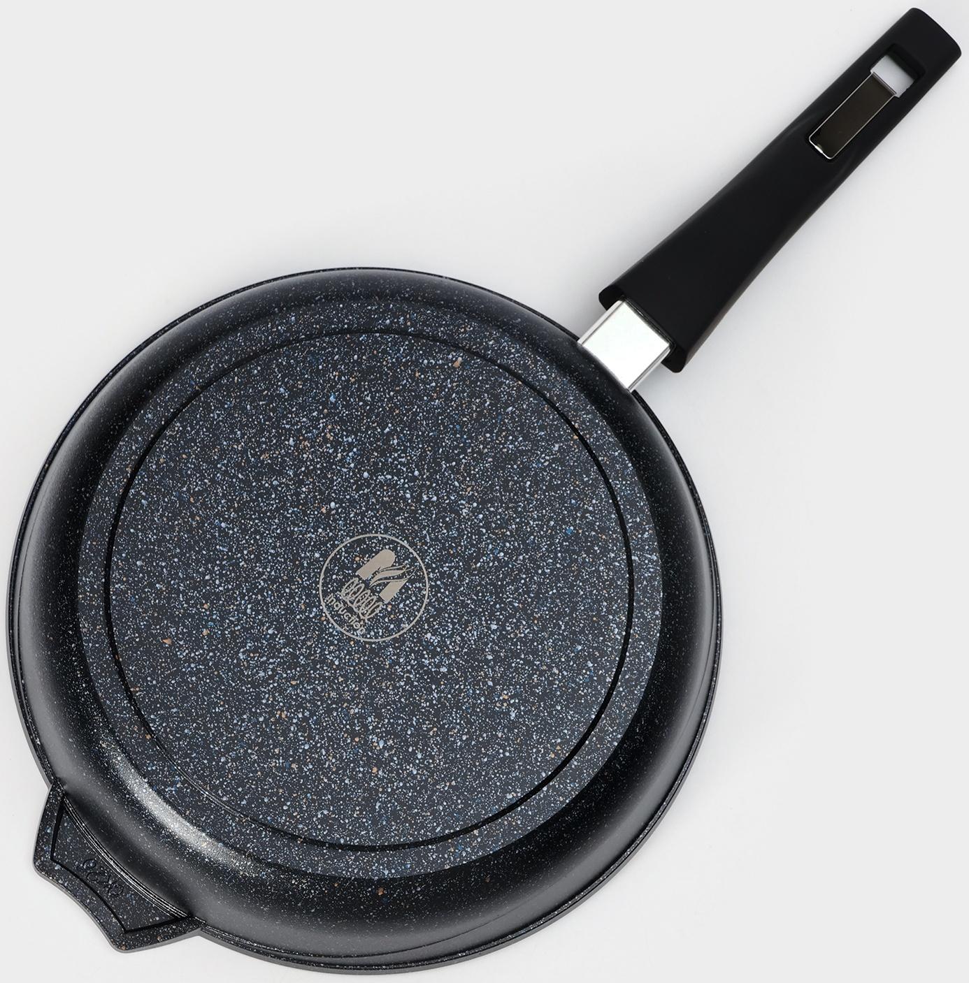 Сковорода «Гранит Star» Induction Pro, d=26 см, съёмная ручка, индукция, цвет чёрный
