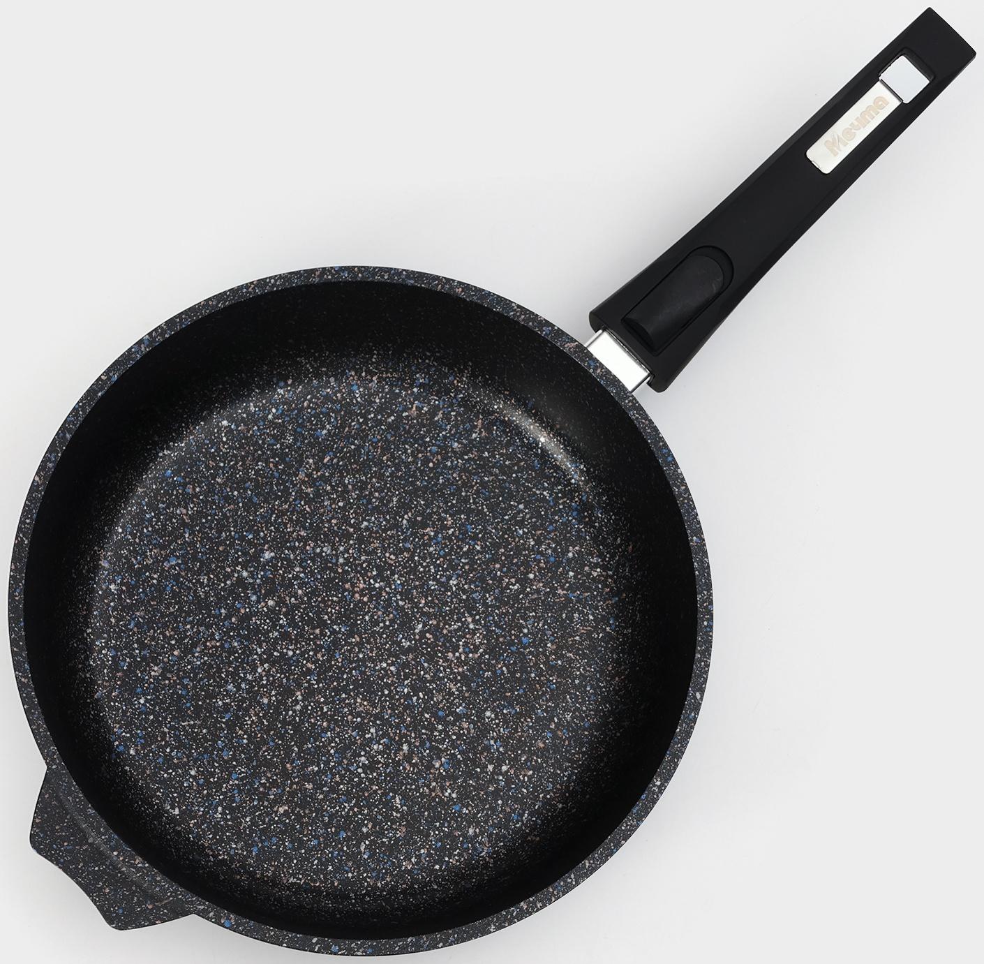 Сковорода «Гранит Star» Induction Pro, d=26 см, съёмная ручка, индукция, цвет чёрный