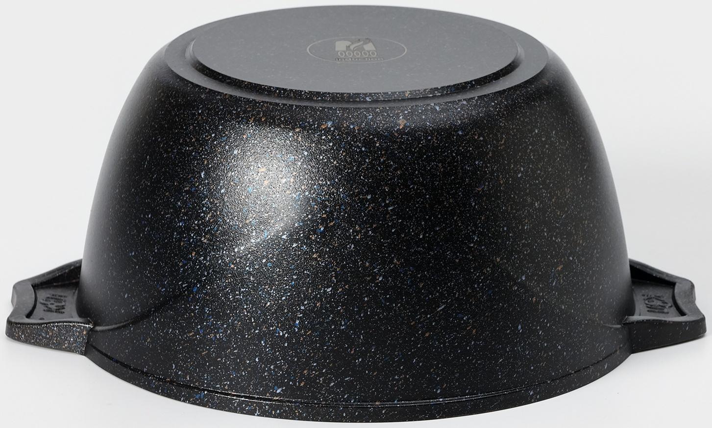 Кастрюля «Гранит Star» Induction Pro, 3л, стеклянная крышка, индукция, цвет чёрный