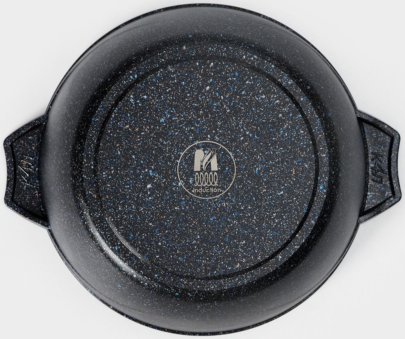 Кастрюля «Гранит Star» Induction Pro, 4л, стеклянная крышка, индукция, цвет чёрный