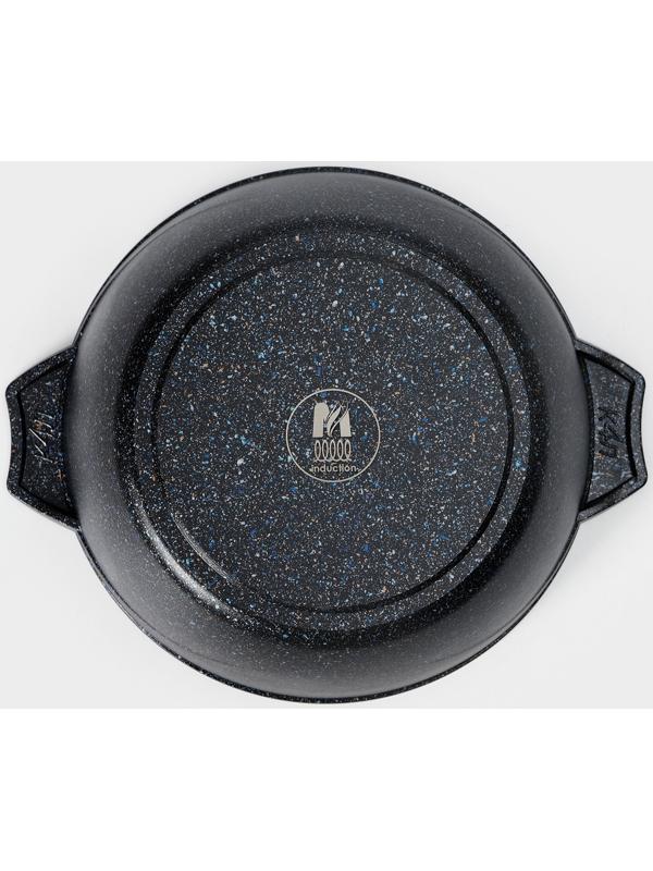 Кастрюля «Гранит Star» Induction Pro, 4л, стеклянная крышка, индукция, цвет чёрный