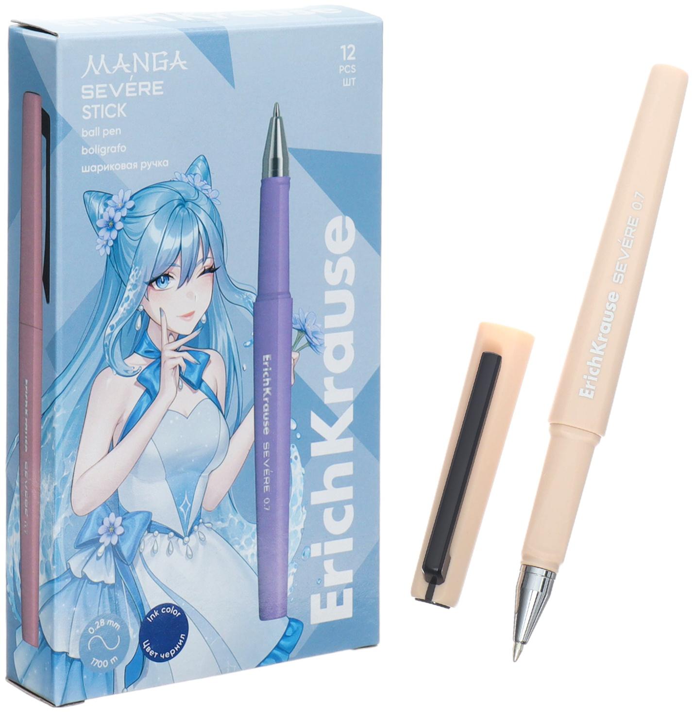 Ручка шариковая, ErichKrause, Severe Stick Manga узел 0.7 мм, Super Glide Technology, синяя