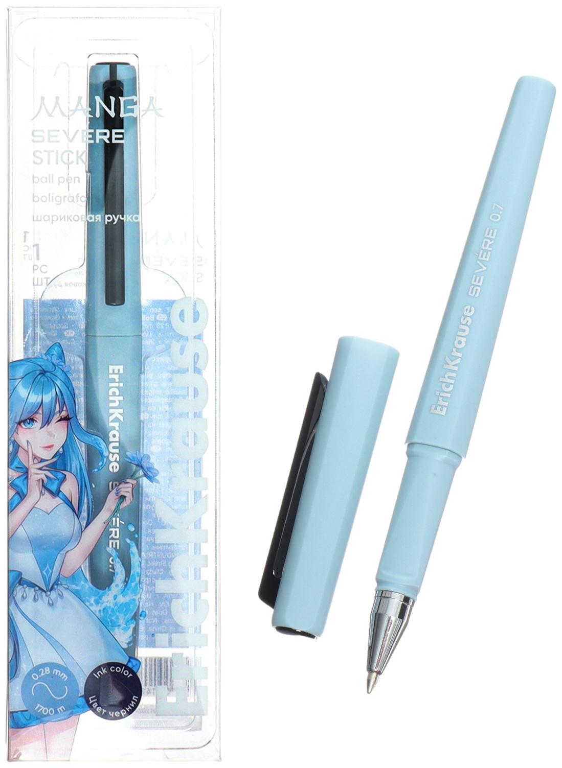 Ручка шариковая, ErichKrause, Severe Stick Manga узел 0.7 мм, Super Glide Technology, синяя
