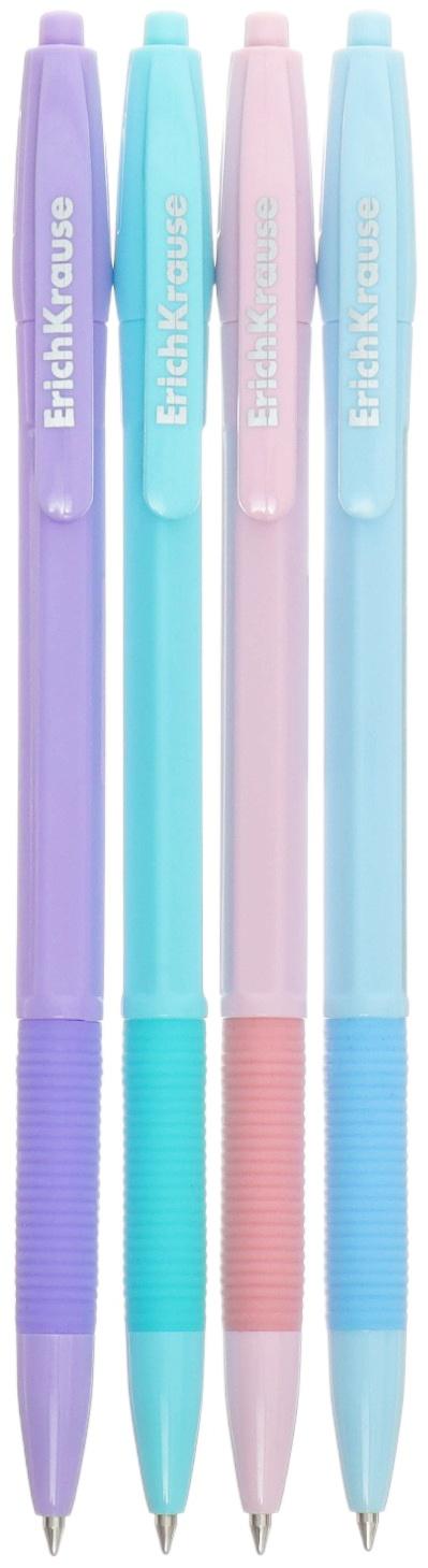 Ручка шариковая автоматическая, ErichKrause, R-301 Matic&Grip Pastel узел 0.7 мм, синяя