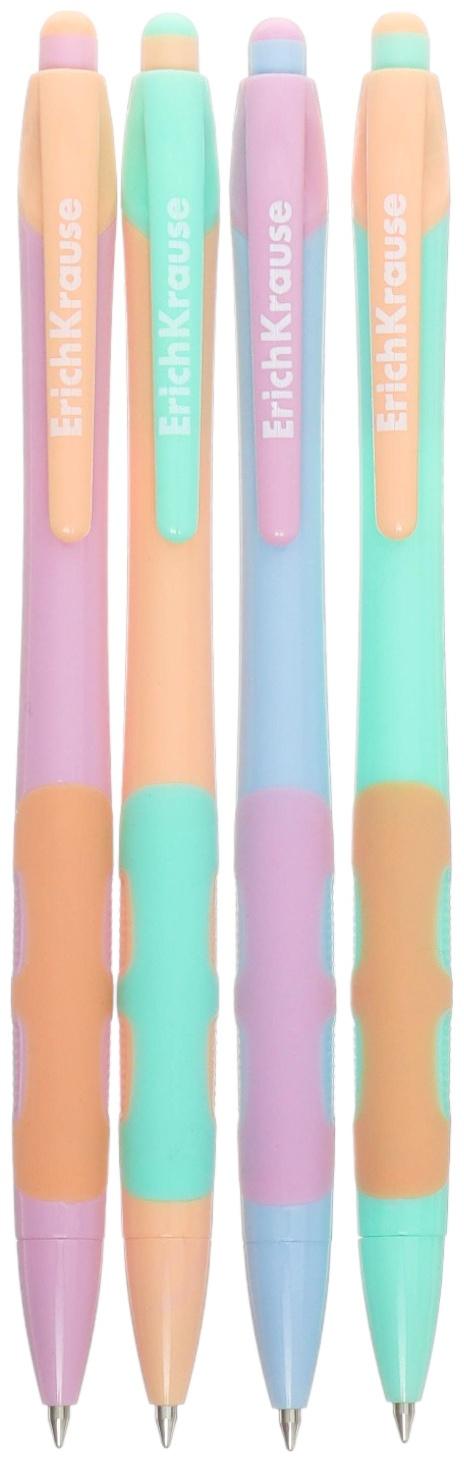 Ручка шариковая автоматическая, ErichKrause, XR-30 Matic&Grip Pastel Bloom узел 0.7 мм, синяя