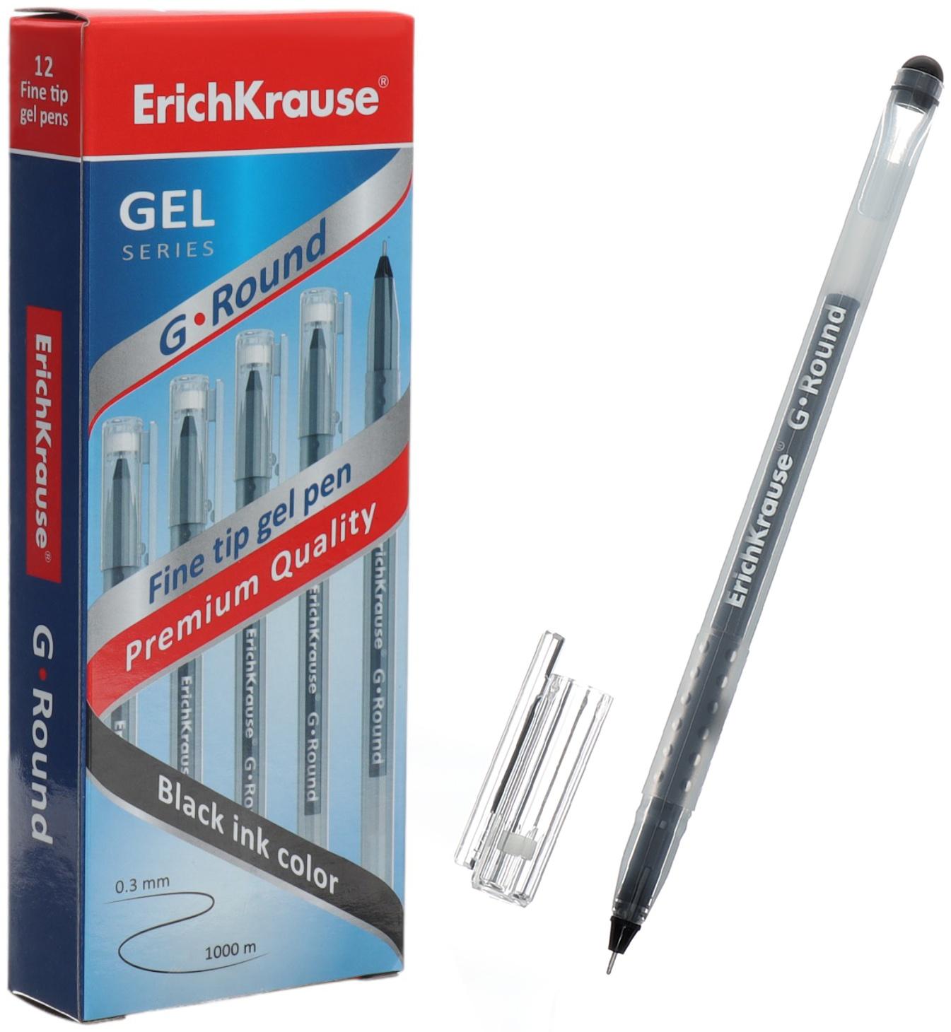 Ручка гелевая, ErichKrause, G-Round Stick Classic узел 0.5 мм, черная
