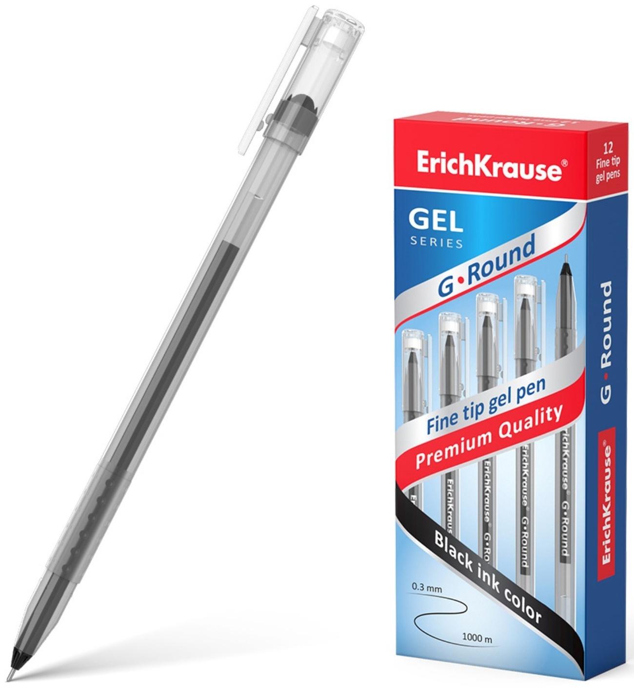 Ручка гелевая, ErichKrause, G-Round Stick Classic узел 0.5 мм, черная