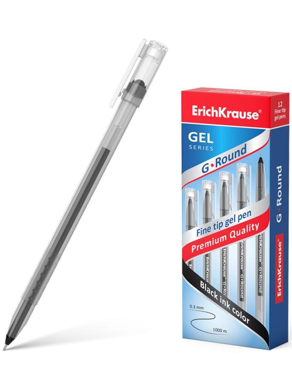 Ручка гелевая, ErichKrause, G-Round Stick Classic узел 0.5 мм, черная
