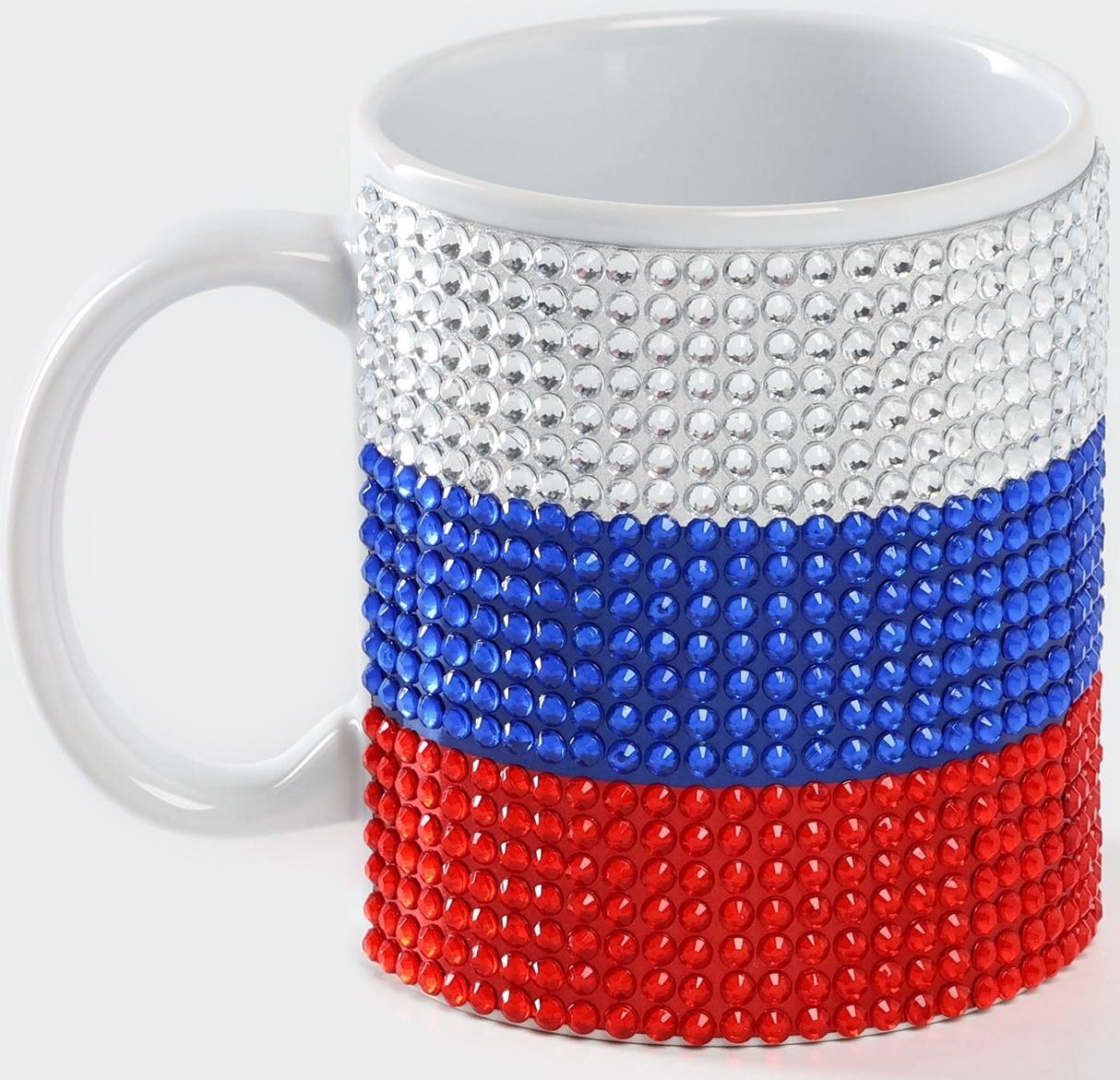 Кружка керамическая «Флаг России», 340 мл