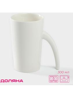 Кружка керамическая Доляна Coffee Brea, 300 мл, 11,5×7,8×12 см, цвет белый