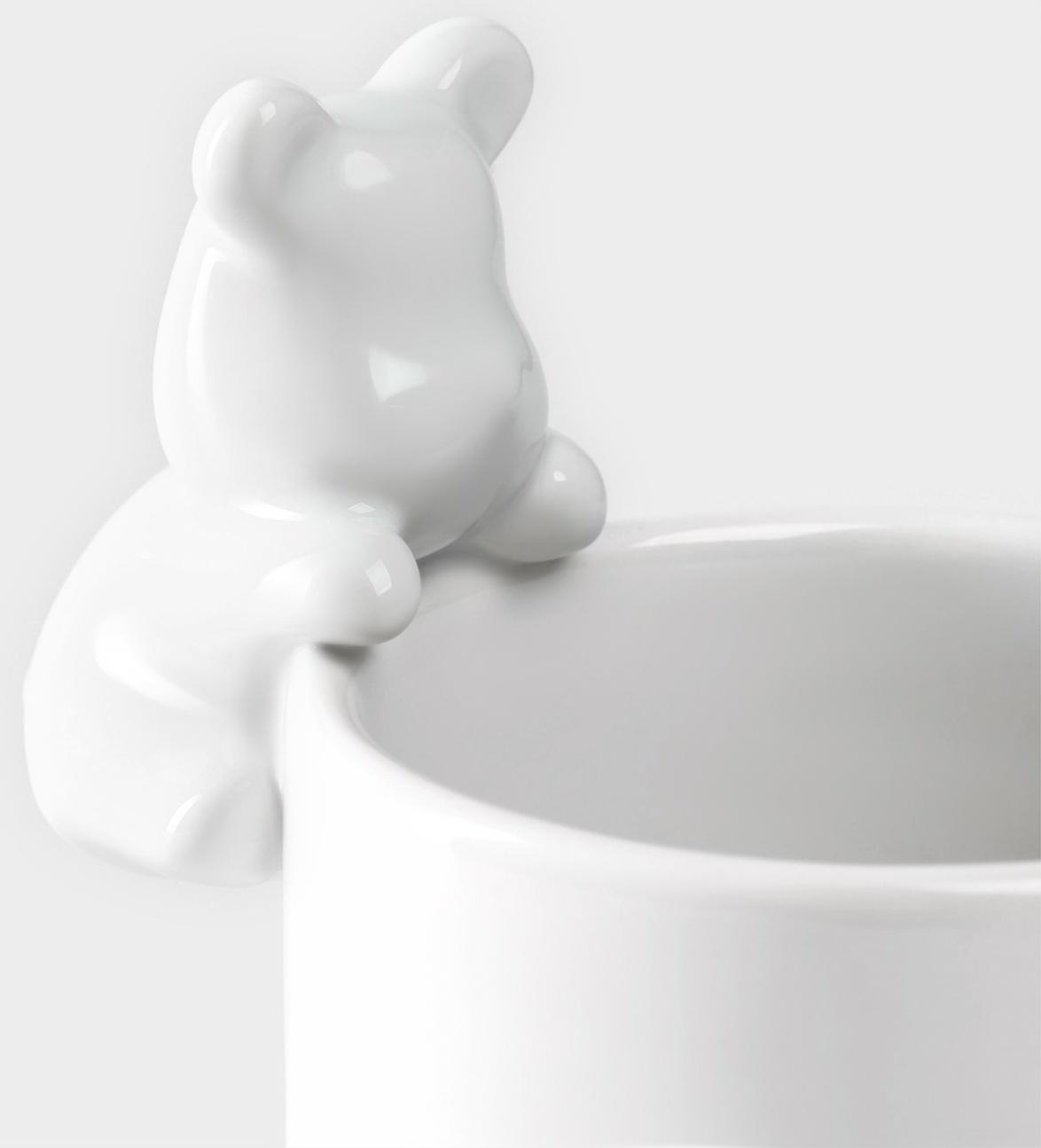 Набор кружек керамических Доляна «Мишка Отто», 290 мл, 11,5×8×13,5 см, 2 шт, цвет белый