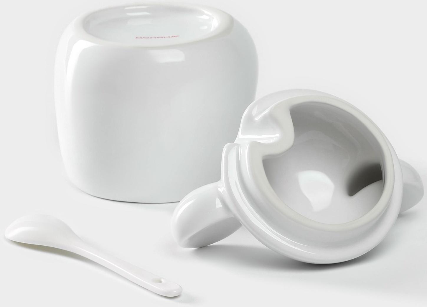 Сахарница керамическая Доляна «Мишка Отто», 400 мл, 11×12×12,5 см, цвет белый