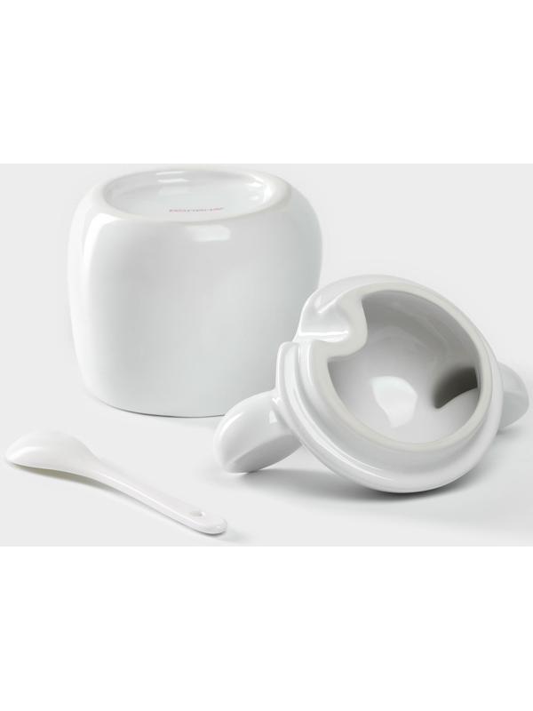 Сахарница керамическая Доляна «Мишка Отто», 400 мл, 11×12×12,5 см, цвет белый