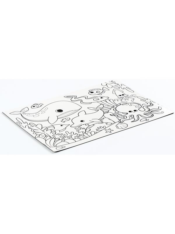 Магнит-раскраска многоразовая «Морские жители», 14,8 х 21 см