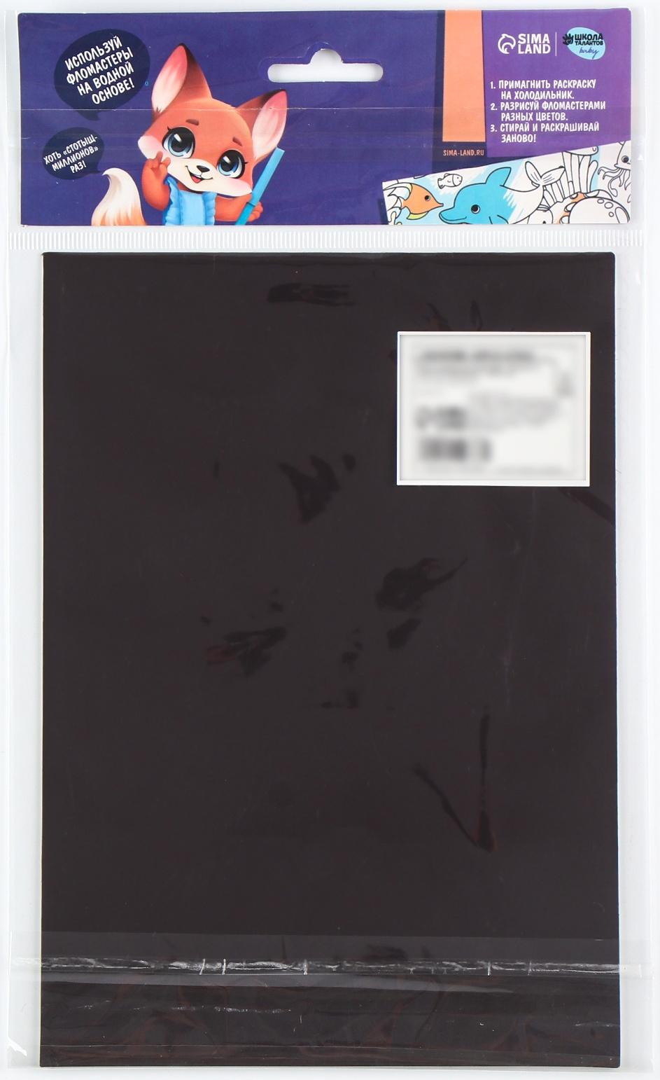 Магнит-раскраска многоразовая «Принцесса и сказочные Единорожки», 14,8 х 21 см