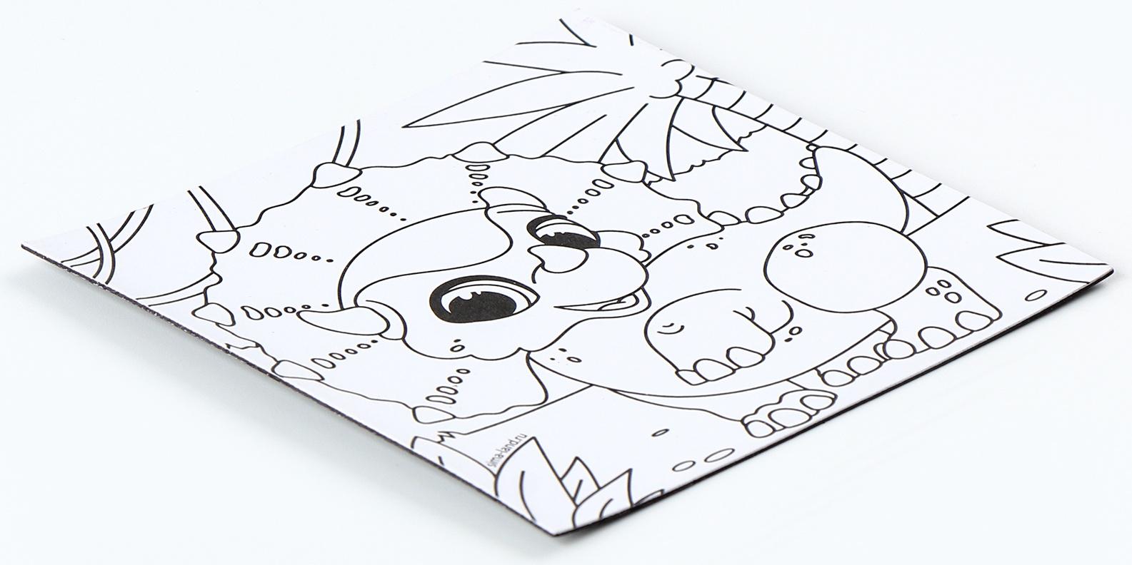 Магнит - раскраска «Дино», 10 х 10 см