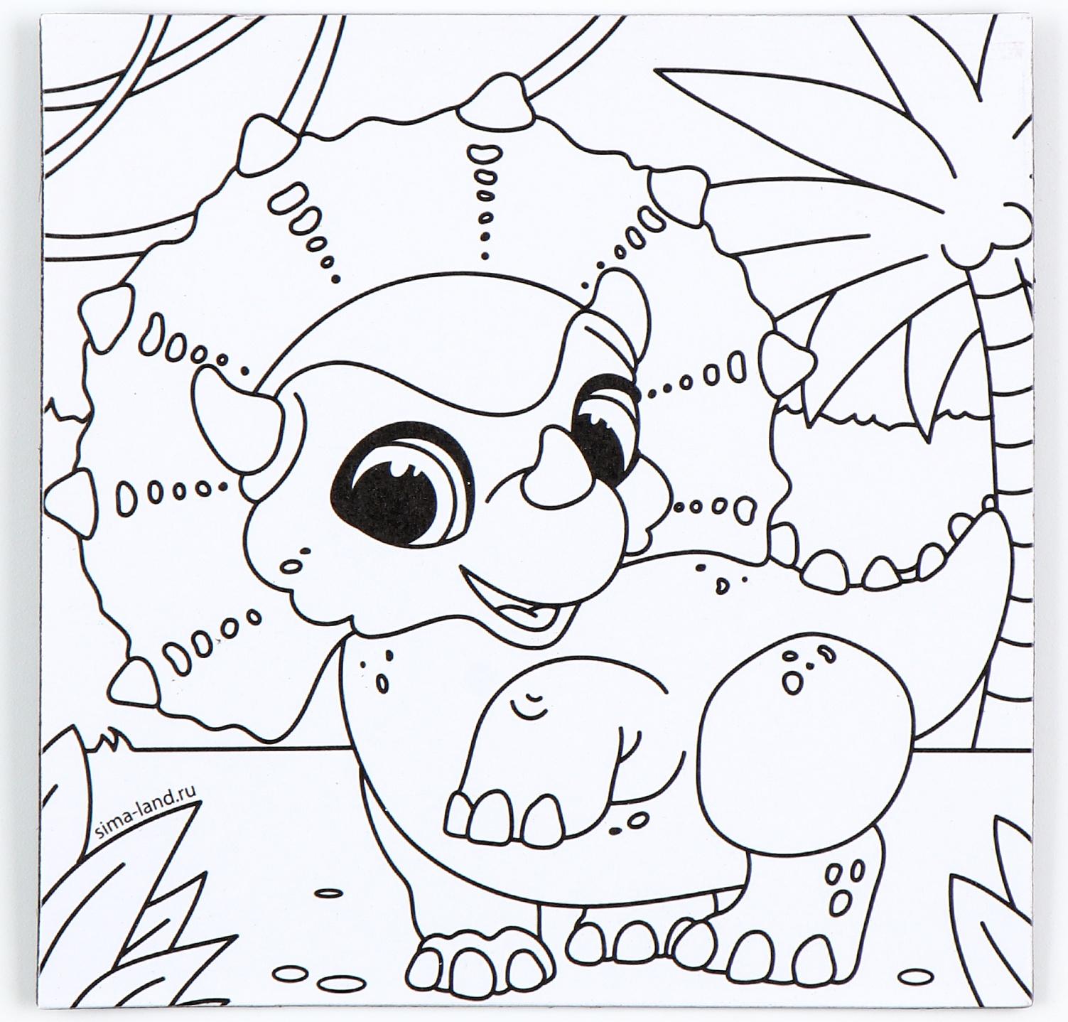 Магнит - раскраска «Дино», 10 х 10 см