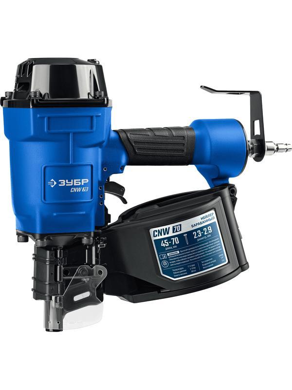 ЗУБР CNW-70, пневматический нейлер для барабанных гвоздей ЗУБР CNW (45-70 мм), Профессионал (31912)