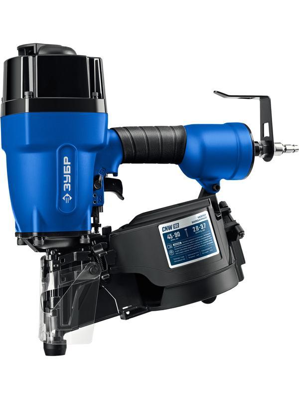 ЗУБР CNW-90, пневматический нейлер для барабанных гвоздей ЗУБР CNW (45-90 мм), Профессионал (31914)